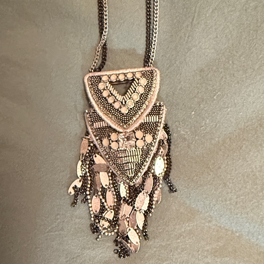 Stella & Dot Silver Geometric Necklace